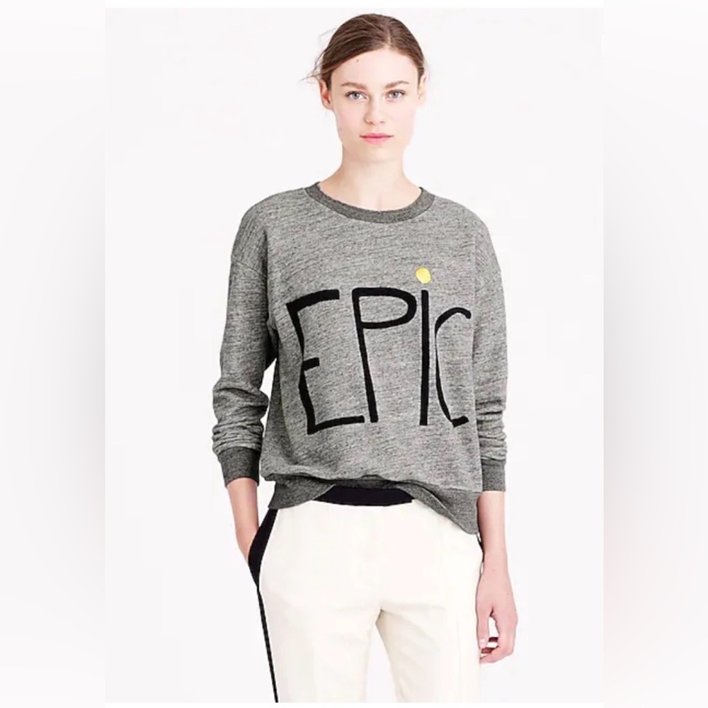 J Crew Hugo Guinness™ for J.Crew 100% Cotton Crewneck Gray 'Epic' Size XS
